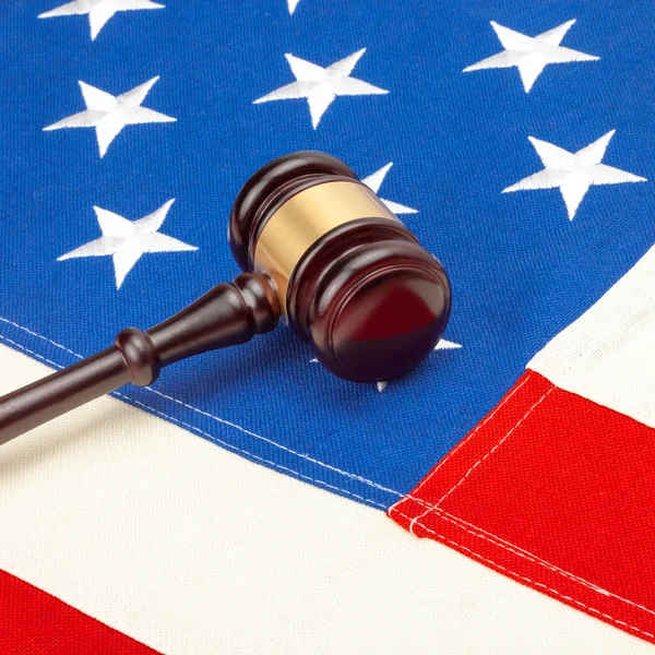 Judge gavel with US flag - 1 to 1 rato — Stock Photo, Image