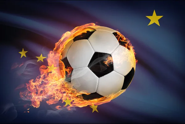 Soccer ball with flag on background series - Alaska — Stock Photo, Image