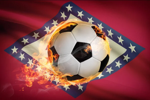 Soccer ball with flag on background series - Arkansas — Stock Photo, Image