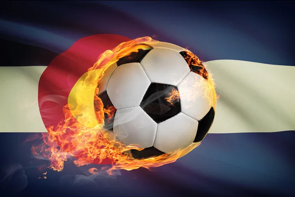 Soccer ball with flag on background series - Colorado — Stock Photo, Image