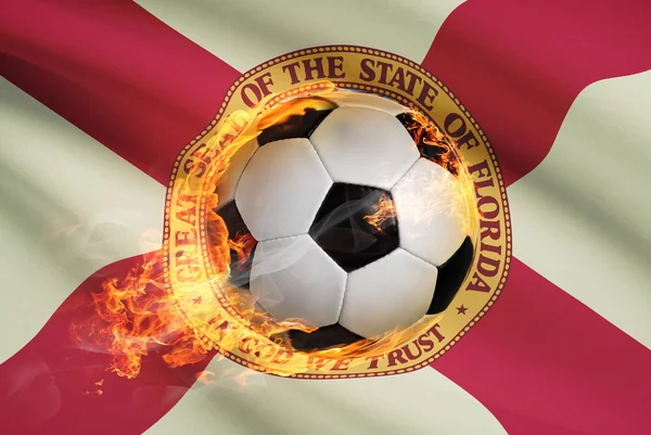 Fußball mit Flagge auf Hintergrund-Serie - Florida — Stockfoto