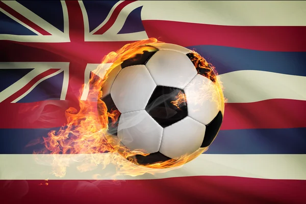 Soccer ball with flag on background series - Hawaii — Stock Photo, Image