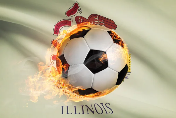 Soccer ball with flag on background series - Illinois — Stock Photo, Image