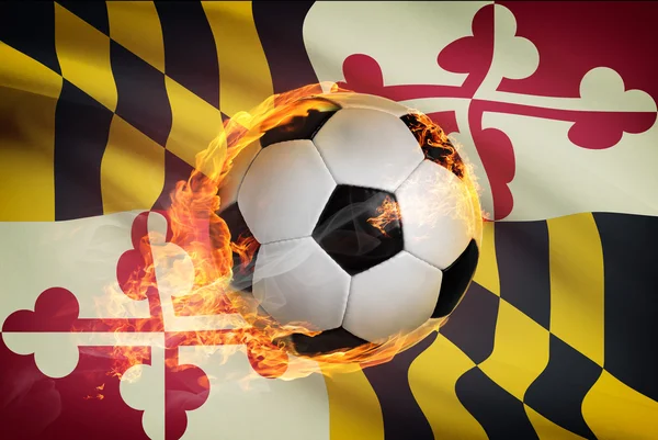 Soccer ball with flag on background series - Maryland — Stock Photo, Image