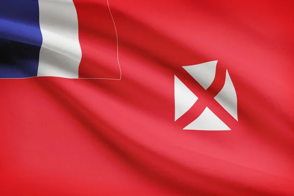 Flag blowing in the wind series - Wallis and Futuna — Stock Photo, Image