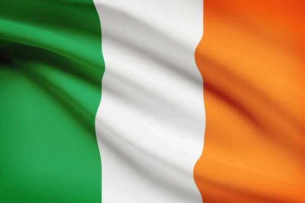 Flag blowing in the wind series - Ireland — Stock Photo, Image