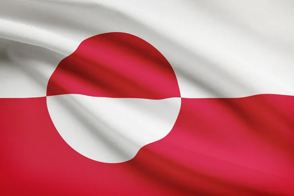 Flag blowing in the wind series - Greenland — Stock Photo, Image
