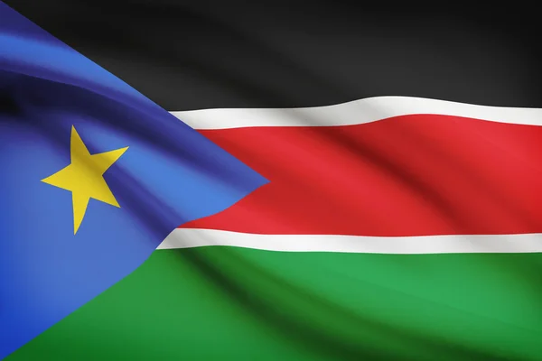 Steagul suflă în seria de vânt Sudanul de Sud — Fotografie, imagine de stoc