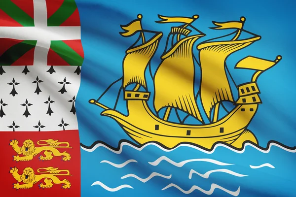 Flag blowing in the wind series - Saint-Pierre and Miquelon — Stock Photo, Image