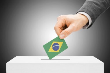 Oylama kavramı - erkek ekleme bayrağı haline oy sandığı - Brezilya