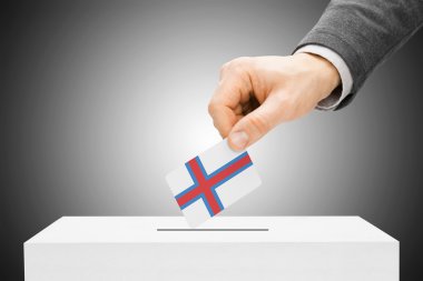 Oylama kavramı - erkek ekleme bayrağı haline oy sandığı - Faroe Adaları