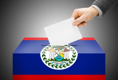 Oylama kavramı - oy sandığı ulusal bayrak renkleri - Belize boyalı
