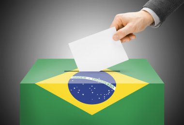Oylama kavramı - oy sandığı ulusal bayrak renkleri - Brezilya boyalı