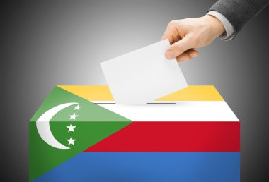 Oylama kavramı - oy sandığı ulusal bayrak renkleri - Komor boyalı