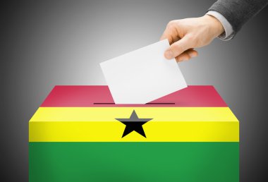 Oylama kavramı - oy sandığı ulusal bayrak renkleri - Gana boyalı