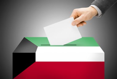 Oylama kavramı - oy sandığı ulusal bayrak renkleri - Kuveyt boyalı