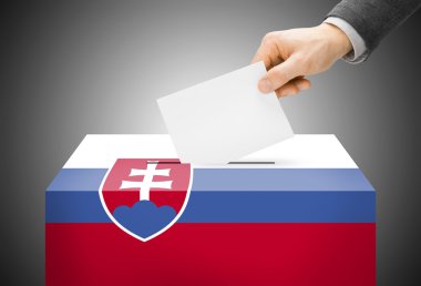 Oylama kavramı - oy sandığı ulusal bayrak renkleri - Slovakya boyalı