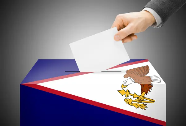 Voting concept - Ballot box painted into national flag colors - American Samoa — Stock Photo, Image