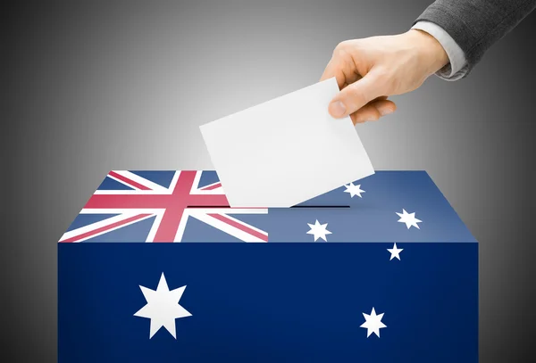 Voting concept - Ballot box painted into national flag colors - Australia — Stock Photo, Image