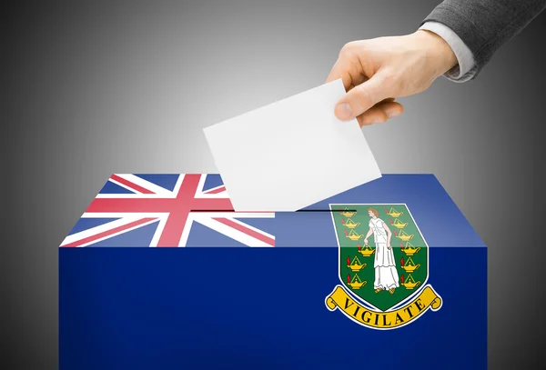 Voting concept - Ballot box painted into national flag colors - British Virgin Islands — Stock Photo, Image