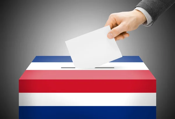 Voting concept - Ballot box painted into national flag colors - Costa Rica — Stock Photo, Image