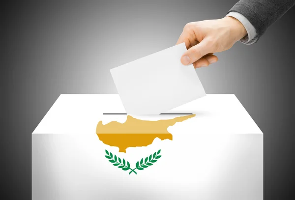Voting concept - Ballot box painted into national flag colors - Cyprus — Stock Photo, Image