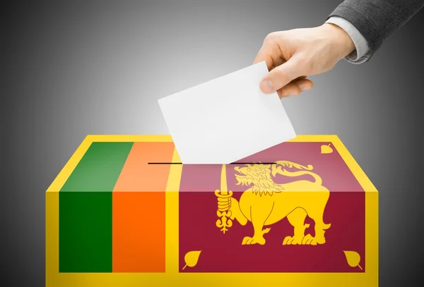 Voting concept - Ballot box painted into national flag colors - Sri Lanka — Stock Photo, Image