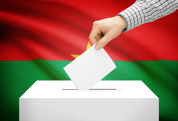 Voting concept - Ballot box with national flag on background - Burkina Faso — Stock Photo, Image