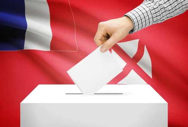 Voting concept - Ballot box with national flag on background - Wallis and Futuna — Stock Photo, Image