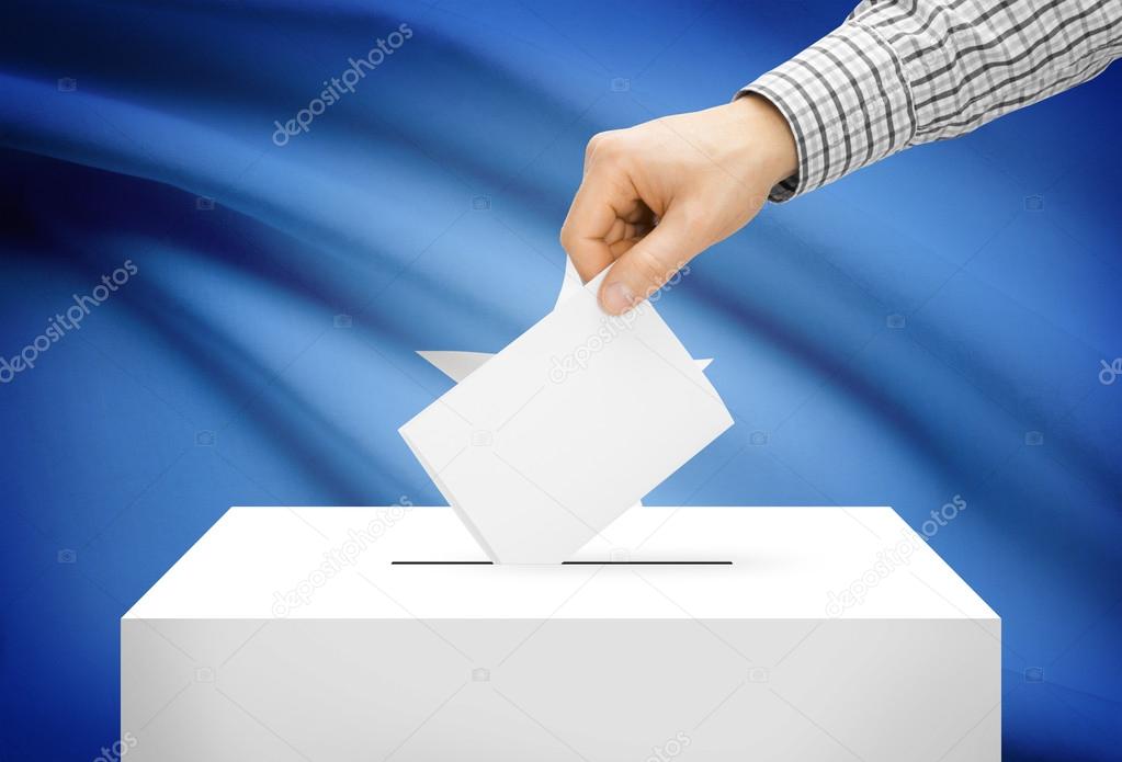 Voting concept - Ballot box with national flag on background - Somalia
