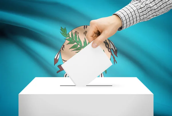 Voting concept - Ballot box with national flag on background - Oklahoma — Stock Photo, Image