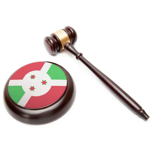 Judge gavel and soundboard with national flag on it - Burundi — Stock Photo, Image