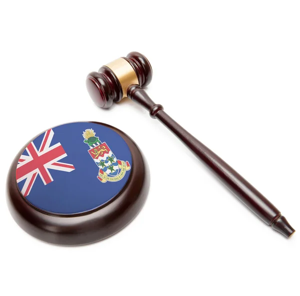 Judge gavel and soundboard with national flag on it - Cayman Islands — Stock Photo, Image