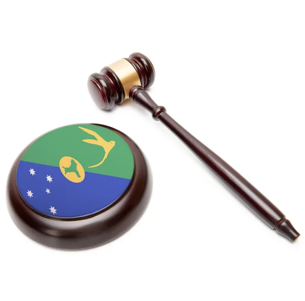 Judge gavel and soundboard with national flag on it - Christmas Island — Stock Photo, Image