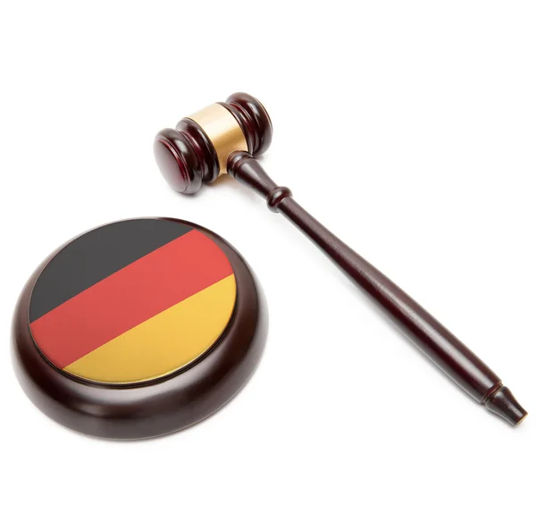 Judge gavel and soundboard with national flag on it - Germany — Stock Photo, Image