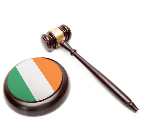 Judge gavel and soundboard with national flag on it - Ireland — Stock Photo, Image