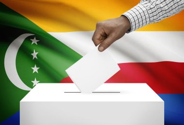 Arka plan - Komor Adaları Ulusal bayrağını ile oy sandığı