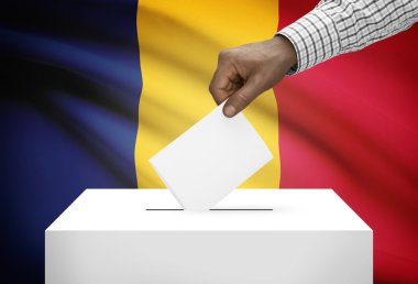 Arka plan - Çad Ulusal bayrağını ile oy sandığı