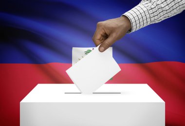 Arka plan - Haiti Ulusal bayrağını ile oy sandığı