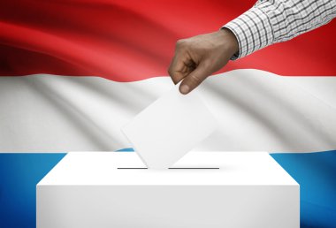 Arka plan - Lüksemburg Ulusal bayrağını ile oy sandığı