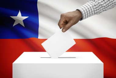 Arka plan - Şili Ulusal bayrağını ile oy sandığı