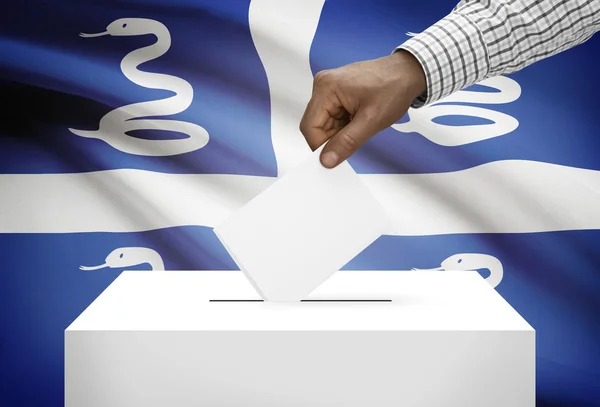 Ballot box with national flag on background - Martinique — Stock Photo, Image