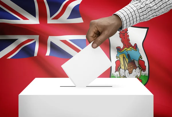 Ballot box with national flag on background - Bermuda — Stock Photo, Image