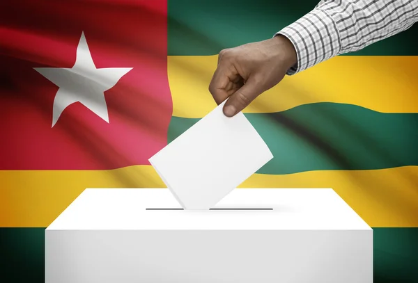 Ballot box with national flag on background - Togo — Stock Photo, Image