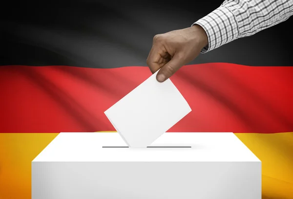 Ballot box with national flag on background - Germany — Stock Photo, Image