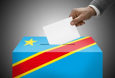Oy sandığı - Kongo Demokratik Cumhuriyeti - Kongo-Kinşasa ulusal bayrak renge boyalı