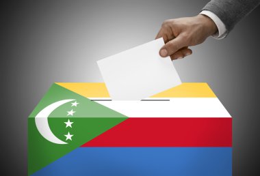 Oy sandığı ulusal bayrak renkleri - Komor boyalı