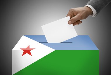 Oy sandığı ulusal bayrak renkleri - Cibuti boyalı