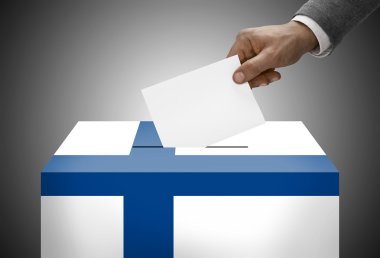 Oy sandığı ulusal bayrak renkleri - Finlandiya boyalı