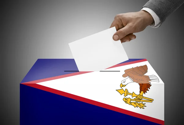 Ballot box painted into national flag colors - American Samoa — Stock Photo, Image